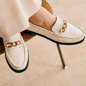 VICKY LOAFERS Elegant Cream/White Leather in smooth Ecru